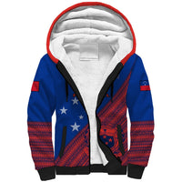 Personalised Samoa Football Sherpa Hoodie Samoan Coat Of Arm Polynesian Sporty Style - Wonder Print Shop