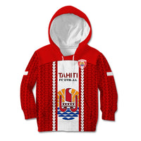 Tahitian Football Kid Hoodie Tahiti Coat Of Arm Polynesian Sporty Style - Wonder Print Shop