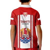 Tahitian Football Kid Polo Shirt Tahiti Coat Of Arm Polynesian Sporty Style - Wonder Print Shop