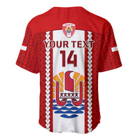 Personalised Tahitian Football Baseball Jersey Tahiti Coat Of Arm Polynesian Sporty Style - Wonder Print Shop