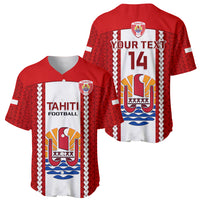 Personalised Tahitian Football Baseball Jersey Tahiti Coat Of Arm Polynesian Sporty Style - Wonder Print Shop