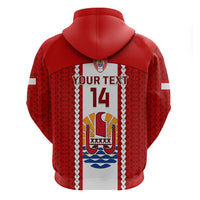 Personalised Tahitian Football Hoodie Tahiti Coat Of Arm Polynesian Sporty Style - Wonder Print Shop