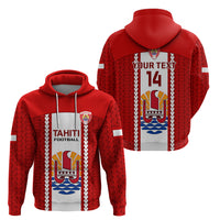 Personalised Tahitian Football Hoodie Tahiti Coat Of Arm Polynesian Sporty Style - Wonder Print Shop