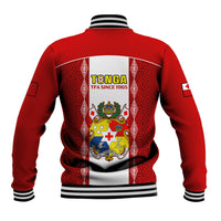 Tonga Football Baseball Jacket Tongan Ngatu Pattern Sporty Style - Wonder Print Shop