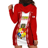 Tonga Football Hoodie Dress Tongan Ngatu Pattern Sporty Style - Wonder Print Shop
