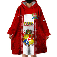Tonga Football Wearable Blanket Hoodie Tongan Ngatu Pattern Sporty Style - Wonder Print Shop