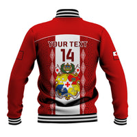 Personalised Tonga Football Baseball Jacket Tongan Ngatu Pattern Sporty Style - Wonder Print Shop