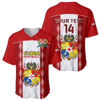 Personalised Tonga Football Baseball Jersey Tongan Ngatu Pattern Sporty Style - Wonder Print Shop
