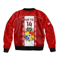 Personalised Tonga Football Bomber Jacket Tongan Ngatu Pattern Sporty Style - Wonder Print Shop