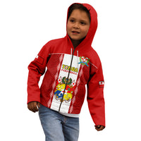 Personalised Tonga Football Kid Hoodie Tongan Ngatu Pattern Sporty Style - Wonder Print Shop