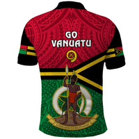 Vanuatu Football Polo Shirt Vanuatuan Coat Of Arm Polynesian Flag Style - Wonder Print Shop