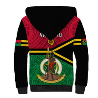 Vanuatu Football Sherpa Hoodie Vanuatuan Coat Of Arm Polynesian Flag Style - Wonder Print Shop