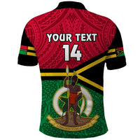 Personalised Vanuatu Football Polo Shirt Vanuatuan Coat Of Arm Polynesian Flag Style - Wonder Print Shop