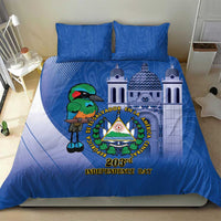 El Salvador Independence Day Bedding Set 203rd Anniversary Torogoz Bird - Wonder Print Shop