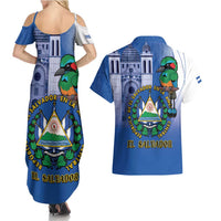 El Salvador Independence Day Couples Matching Summer Maxi Dress and Hawaiian Shirt 203rd Anniversary Torogoz Bird - Wonder Print Shop