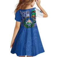 El Salvador Independence Day Kid Short Sleeve Dress 203rd Anniversary Torogoz Bird - Wonder Print Shop