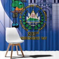 El Salvador Independence Day Window Curtain 203rd Anniversary Torogoz Bird - Wonder Print Shop