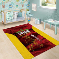 Custom Guyana Cricket Area Rug Go Amazon Warriors Marble Pattern - Wonder Print Shop