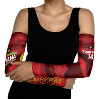 Custom Guyana Cricket Arm Sleeves Go Amazon Warriors Marble Pattern - Wonder Print Shop