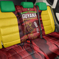 Custom Guyana Cricket Back Car Seat Cover Go Amazon Warriors Marble Pattern - Wonder Print Shop