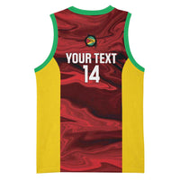 Custom Guyana Cricket Basketball Jersey Go Amazon Warriors Marble Pattern - Wonder Print Shop