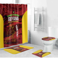 Custom Guyana Cricket Bathroom Set Go Amazon Warriors Marble Pattern - Wonder Print Shop