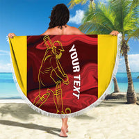 Custom Guyana Cricket Beach Blanket Go Amazon Warriors Marble Pattern - Wonder Print Shop