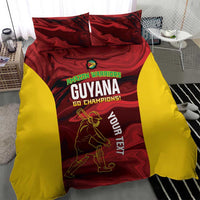 Custom Guyana Cricket Bedding Set Go Amazon Warriors Marble Pattern - Wonder Print Shop