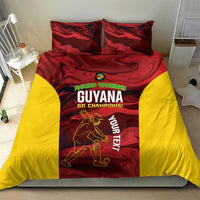 Custom Guyana Cricket Bedding Set Go Amazon Warriors Marble Pattern - Wonder Print Shop
