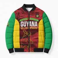Custom Guyana Cricket Bomber Puffer Jacket Go Amazon Warriors Marble Pattern - Wonder Print Shop