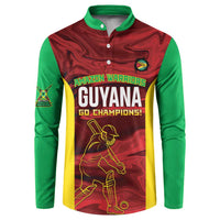 Custom Guyana Cricket Button Sweatshirt Go Amazon Warriors Marble Pattern - Wonder Print Shop