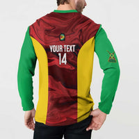 Custom Guyana Cricket Button Sweatshirt Go Amazon Warriors Marble Pattern - Wonder Print Shop