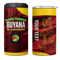 Custom Guyana Cricket 4 in 1 Can Cooler Tumbler Go Amazon Warriors Marble Pattern - Wonder Print Shop