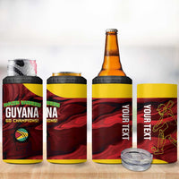 Custom Guyana Cricket 4 in 1 Can Cooler Tumbler Go Amazon Warriors Marble Pattern - Wonder Print Shop