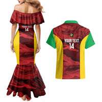 Custom Guyana Cricket Couples Matching Mermaid Dress and Hawaiian Shirt Go Amazon Warriors Marble Pattern - Wonder Print Shop