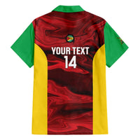 Custom Guyana Cricket Family Matching Off The Shoulder Long Sleeve Dress and Hawaiian Shirt Go Amazon Warriors Marble Pattern - Wonder Print Shop