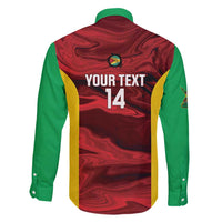 Custom Guyana Cricket Family Matching Off Shoulder Short Dress and Hawaiian Shirt Go Amazon Warriors Marble Pattern - Wonder Print Shop