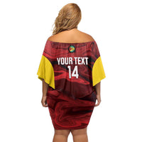 Custom Guyana Cricket Family Matching Off Shoulder Short Dress and Hawaiian Shirt Go Amazon Warriors Marble Pattern - Wonder Print Shop