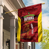 Custom Guyana Cricket Garden Flag Go Amazon Warriors Marble Pattern - Wonder Print Shop