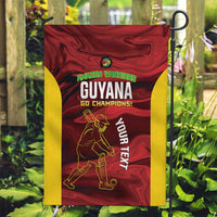 Custom Guyana Cricket Garden Flag Go Amazon Warriors Marble Pattern - Wonder Print Shop