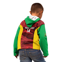 Custom Guyana Cricket Kid Hoodie Go Amazon Warriors Marble Pattern - Wonder Print Shop