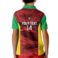Custom Guyana Cricket Kid Polo Shirt Go Amazon Warriors Marble Pattern - Wonder Print Shop