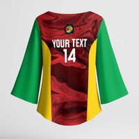 Custom Guyana Cricket Kimono Sleeve Blouse Go Amazon Warriors Marble Pattern - Wonder Print Shop