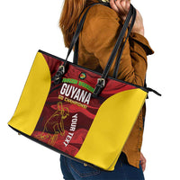 Custom Guyana Cricket Leather Tote Bag Go Amazon Warriors Marble Pattern - Wonder Print Shop