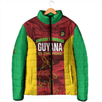 Custom Guyana Cricket Padded Jacket Go Amazon Warriors Marble Pattern - Wonder Print Shop