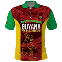 Custom Guyana Cricket Polo Shirt Go Amazon Warriors Marble Pattern - Wonder Print Shop