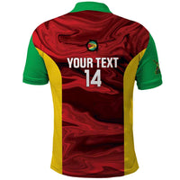 Custom Guyana Cricket Polo Shirt Go Amazon Warriors Marble Pattern - Wonder Print Shop