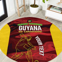 Custom Guyana Cricket Round Carpet Go Amazon Warriors Marble Pattern - Wonder Print Shop