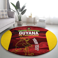 Custom Guyana Cricket Round Carpet Go Amazon Warriors Marble Pattern - Wonder Print Shop