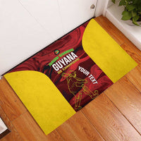 Custom Guyana Cricket Rubber Doormat Go Amazon Warriors Marble Pattern - Wonder Print Shop